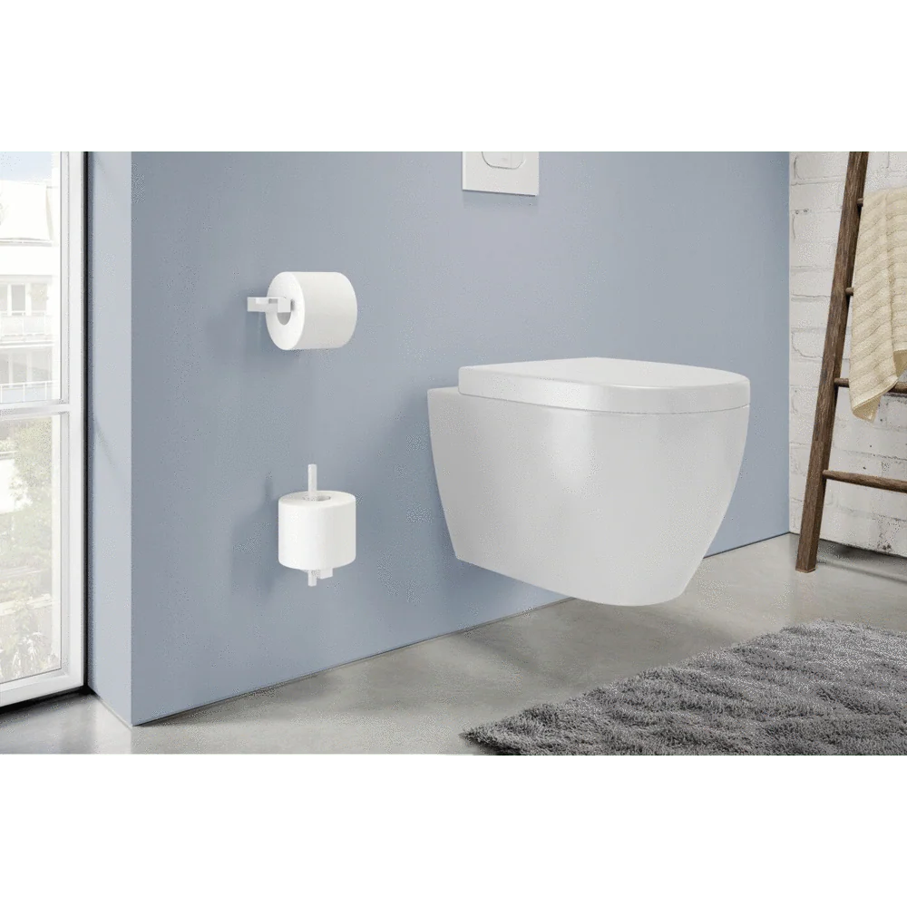 Carvo White Stainless Steel Toilet Roll Holder 40810 - Image 3