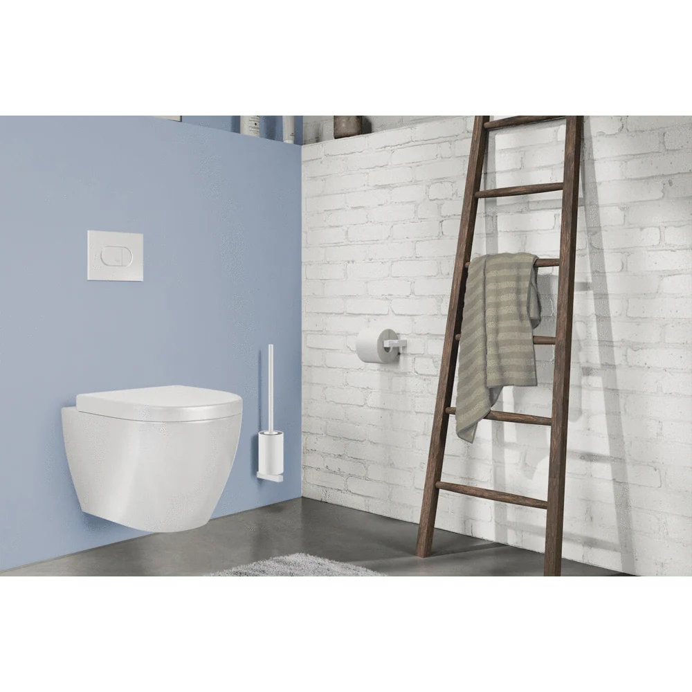 Carvo White Stainless Steel Toilet Roll Holder 40810 - Image 4