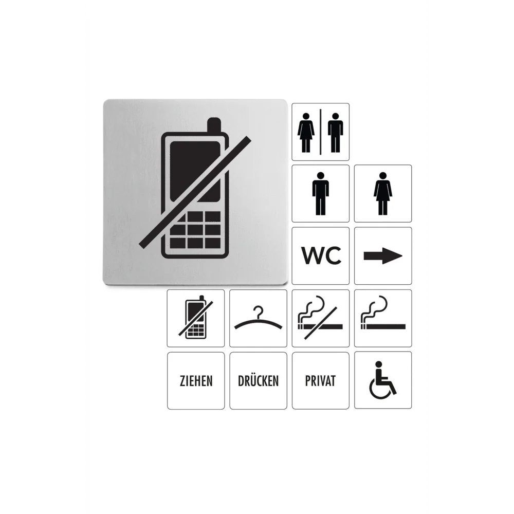 Indici Premium No Mobile Phones Sign - Brushed Steel Elegance - Image 2