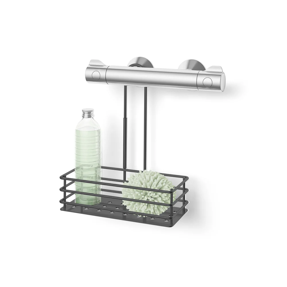 Iparo 25.5 cm Powder Coated Black Stainless Steel Shower Basket 40526