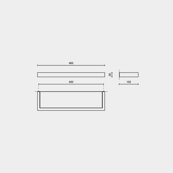 Linea Black Stainless Steel 46.5 cm Bathroom Shelf 40574 - Image 3