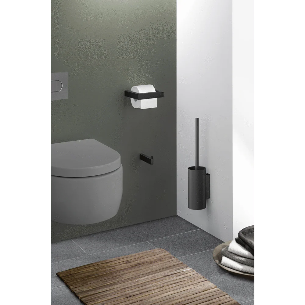 Linea Black Stainless Steel Toilet Roll Holder 40576 - Image 3