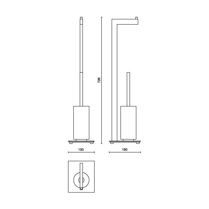 Linea Brushed Stainless Steel Toilet Butler 40382 - Image 4