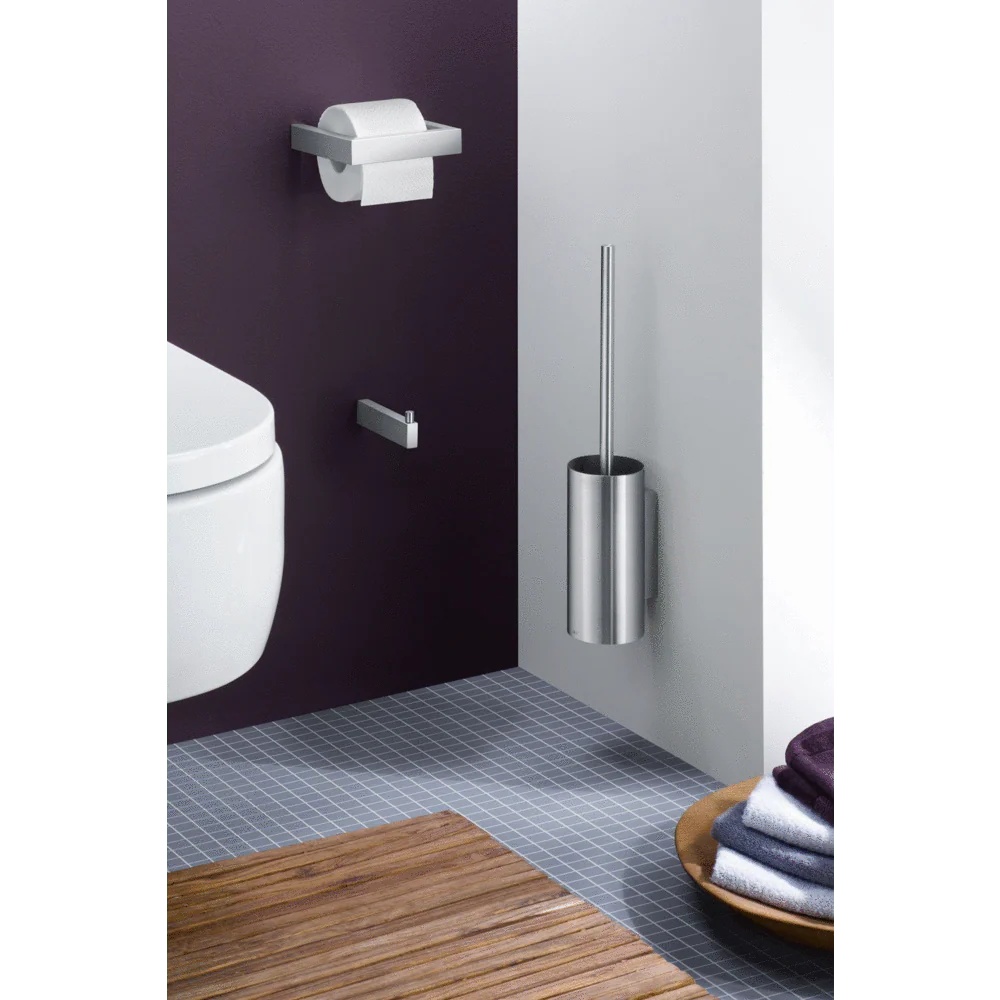 Linea Premium Brushed Stainless Steel Wall-Mounted Toilet Brush - Image 2