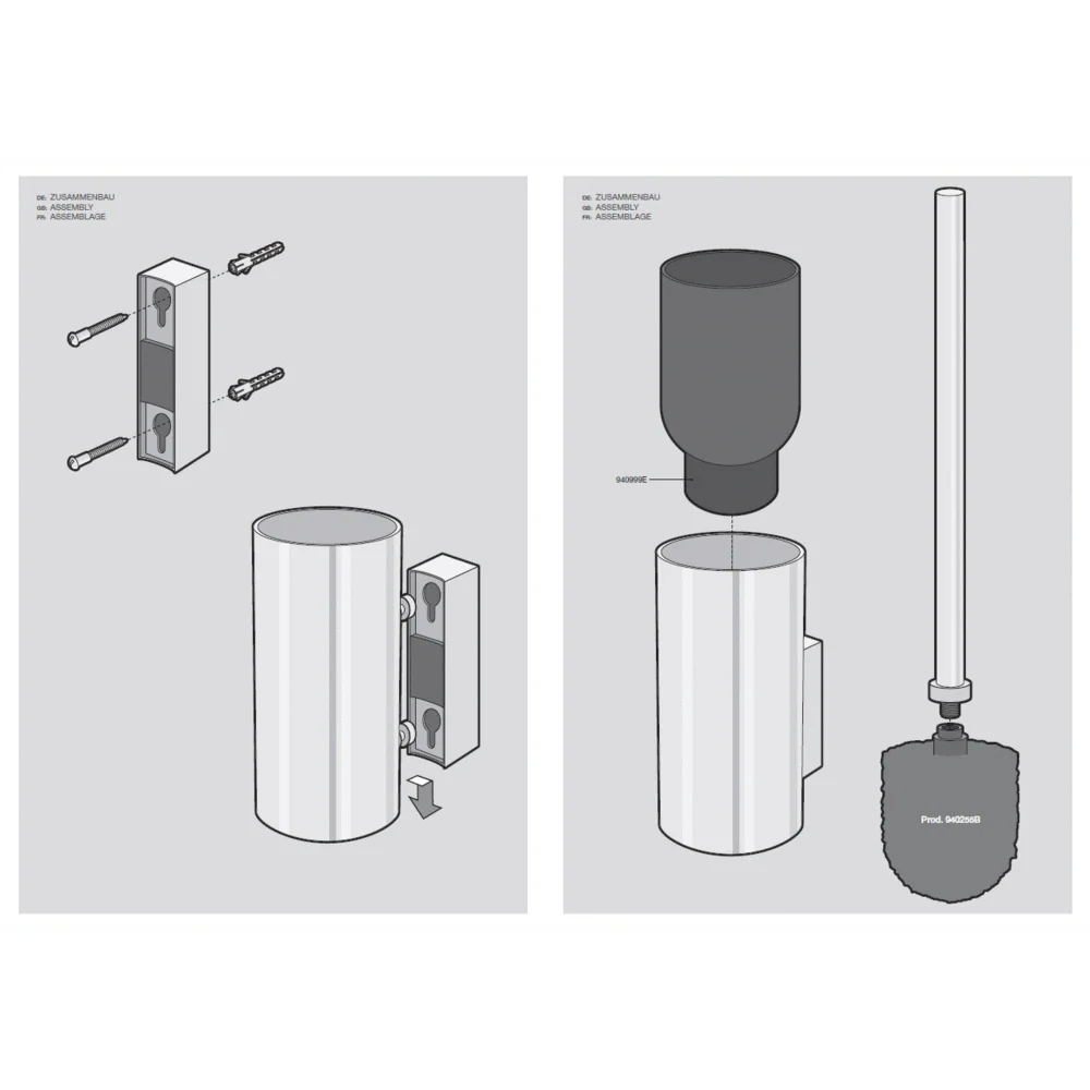 Linea Premium Brushed Stainless Steel Wall-Mounted Toilet Brush - Image 5