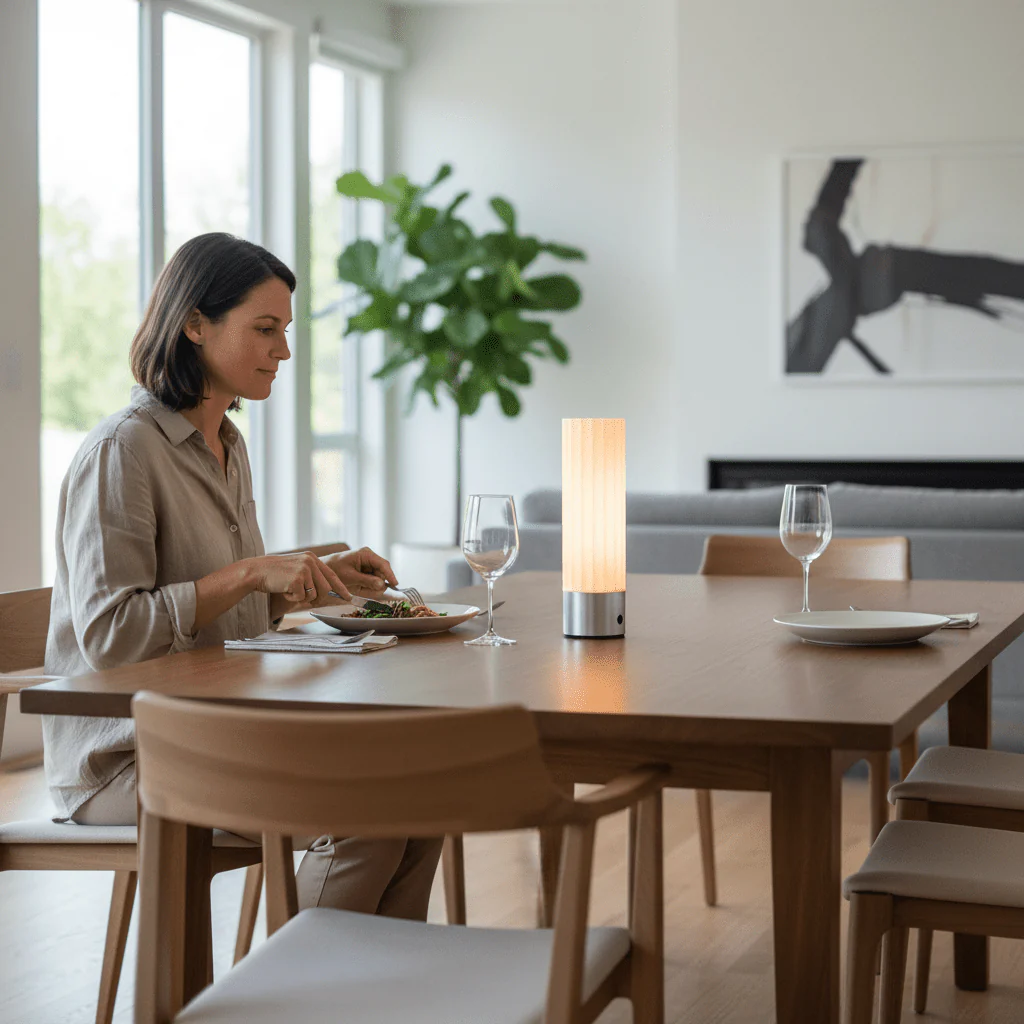 Myna Rechargeable LED Table Lamp - Premium Brushed Steel - Image 2