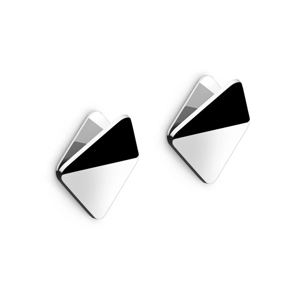 Olfo Premium Polished Stainless Steel Square Towel Hook Set (2 Pack) - Self-Adhesive