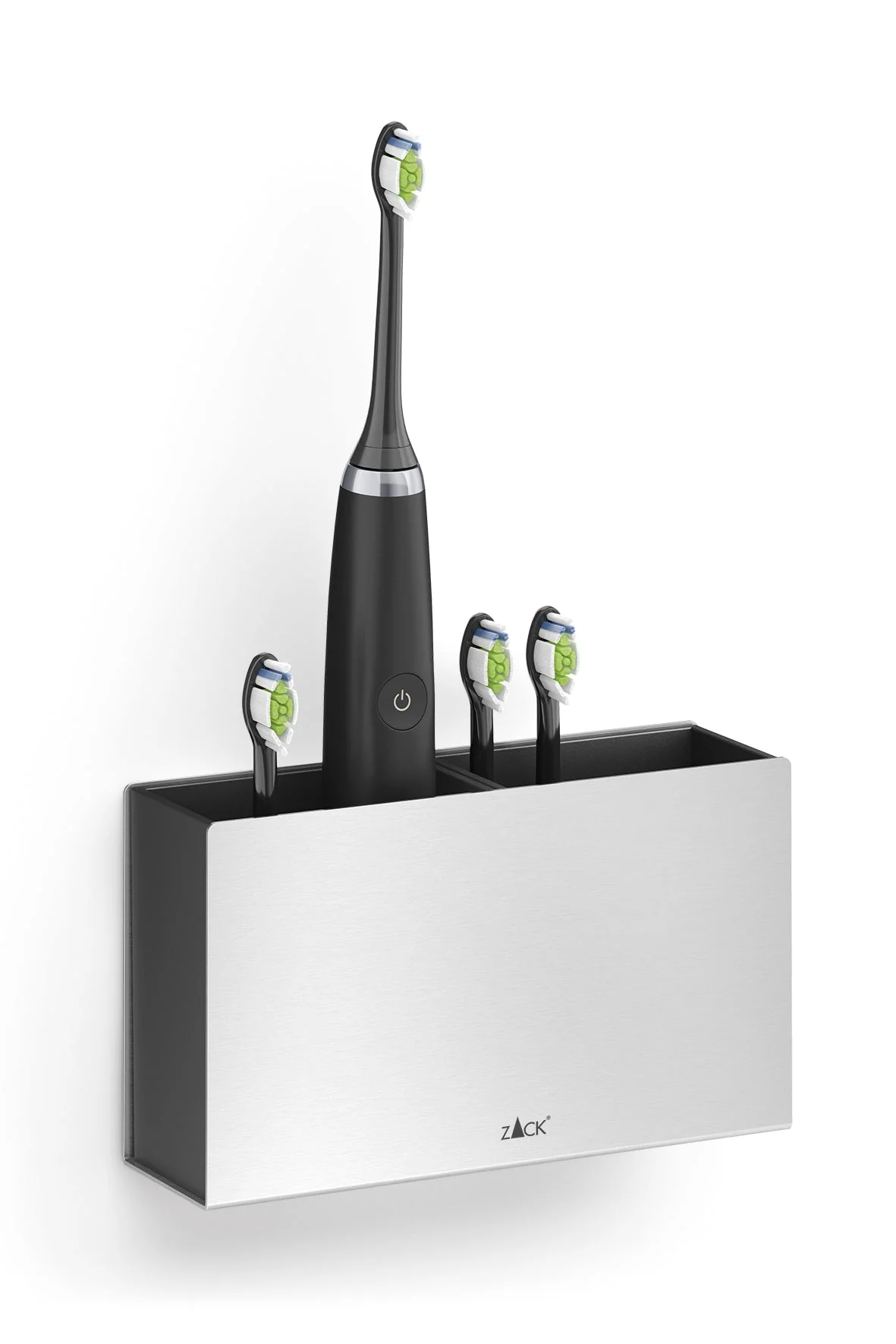 Potes Premium Brushed Stainless Steel Toothbrush Holder - Wall-Mounted Electric Brush Organiser - Image 2