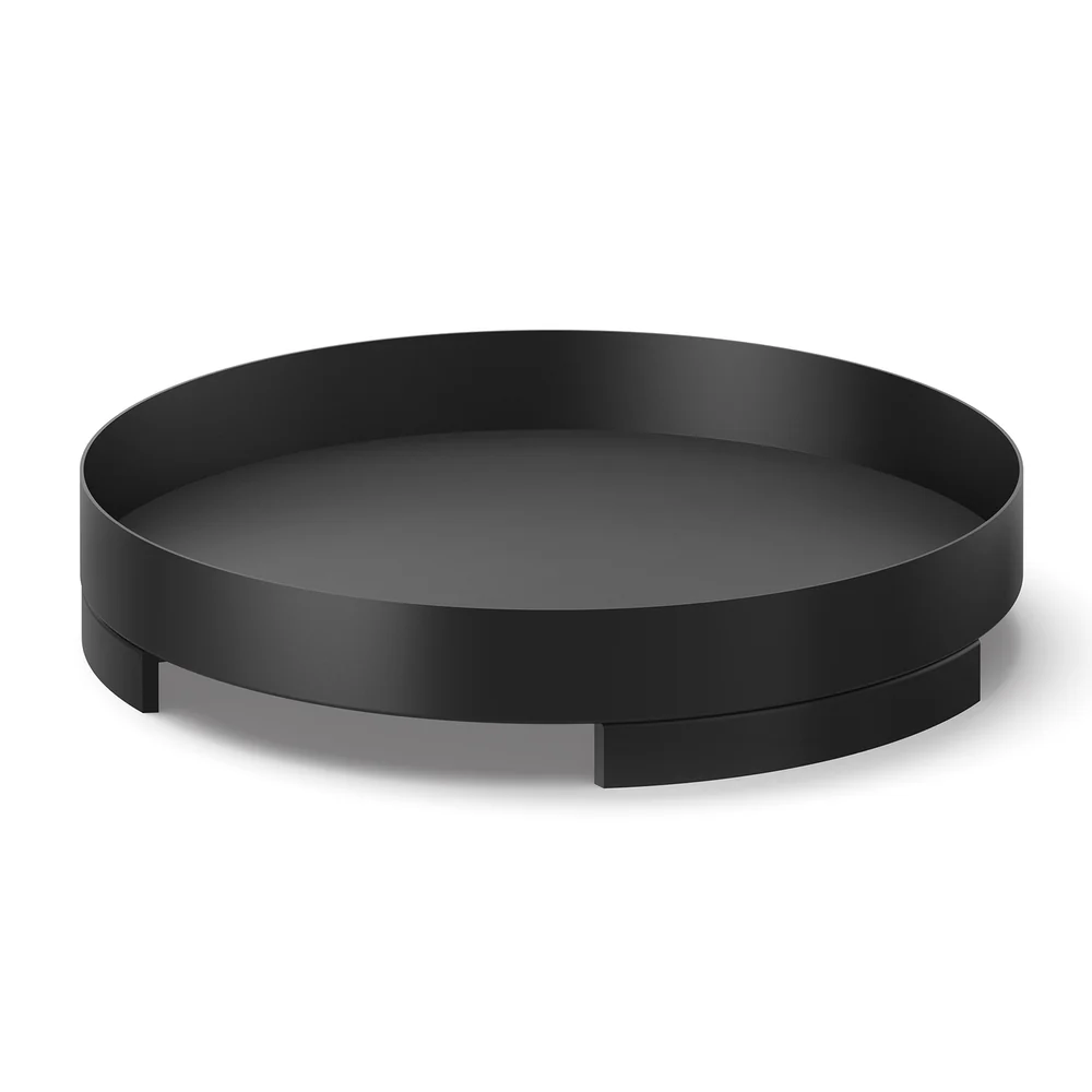 Trevo Black Stainless Steel Serving Tray 30cm with Protective Feet