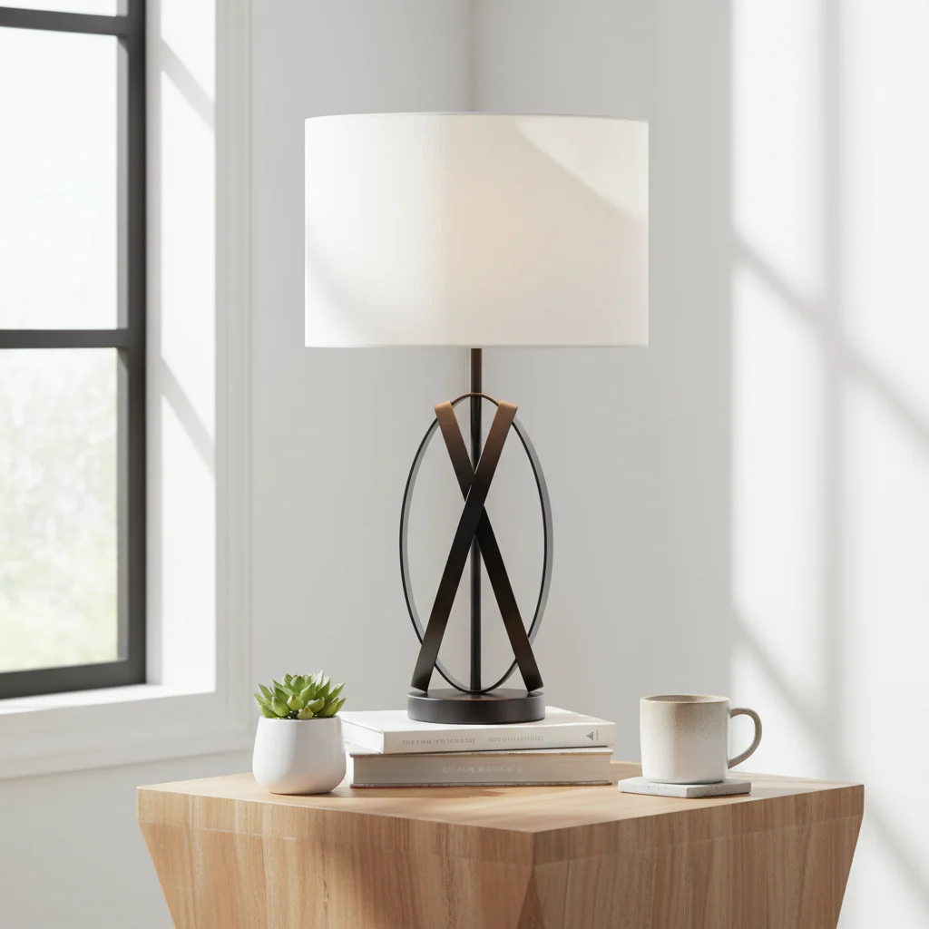 Zaina Black Cross Table Lamp - Image 3
