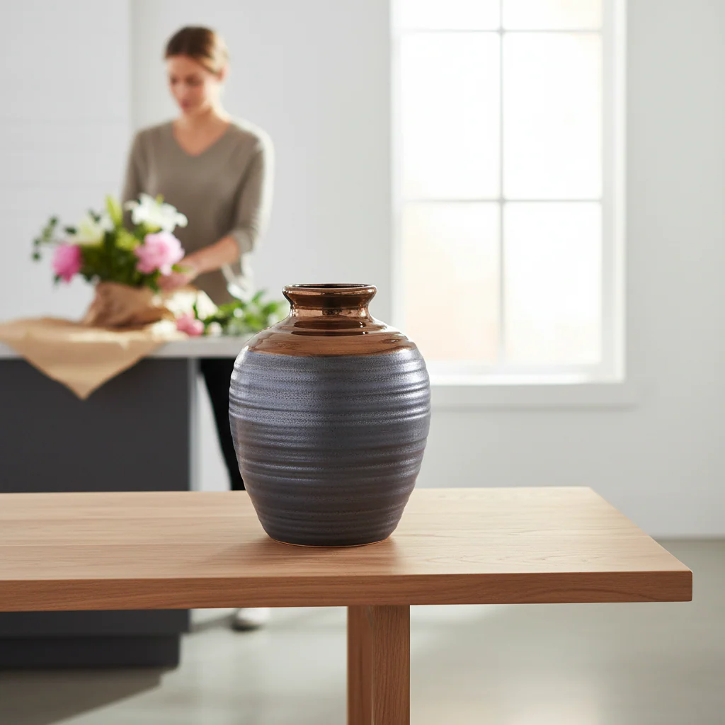 Zamak Large Barrel Vase - Image 3