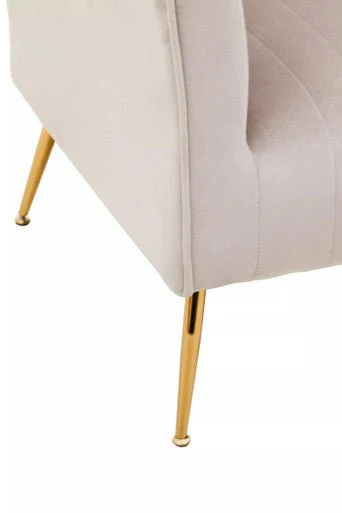 Zamora Mink Velvet Accent Chair With Gold Finish Legs - Image 10