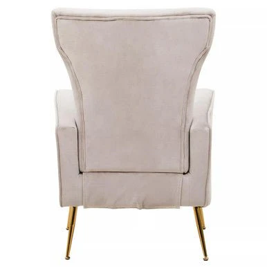 Zamora Mink Velvet Accent Chair With Gold Finish Legs - Image 3