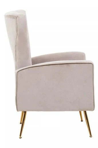 Zamora Mink Velvet Accent Chair With Gold Finish Legs - Image 4