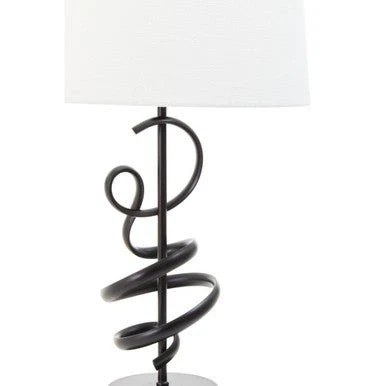 Zavi Matte Black Squiggle Table Lamp - Image 5