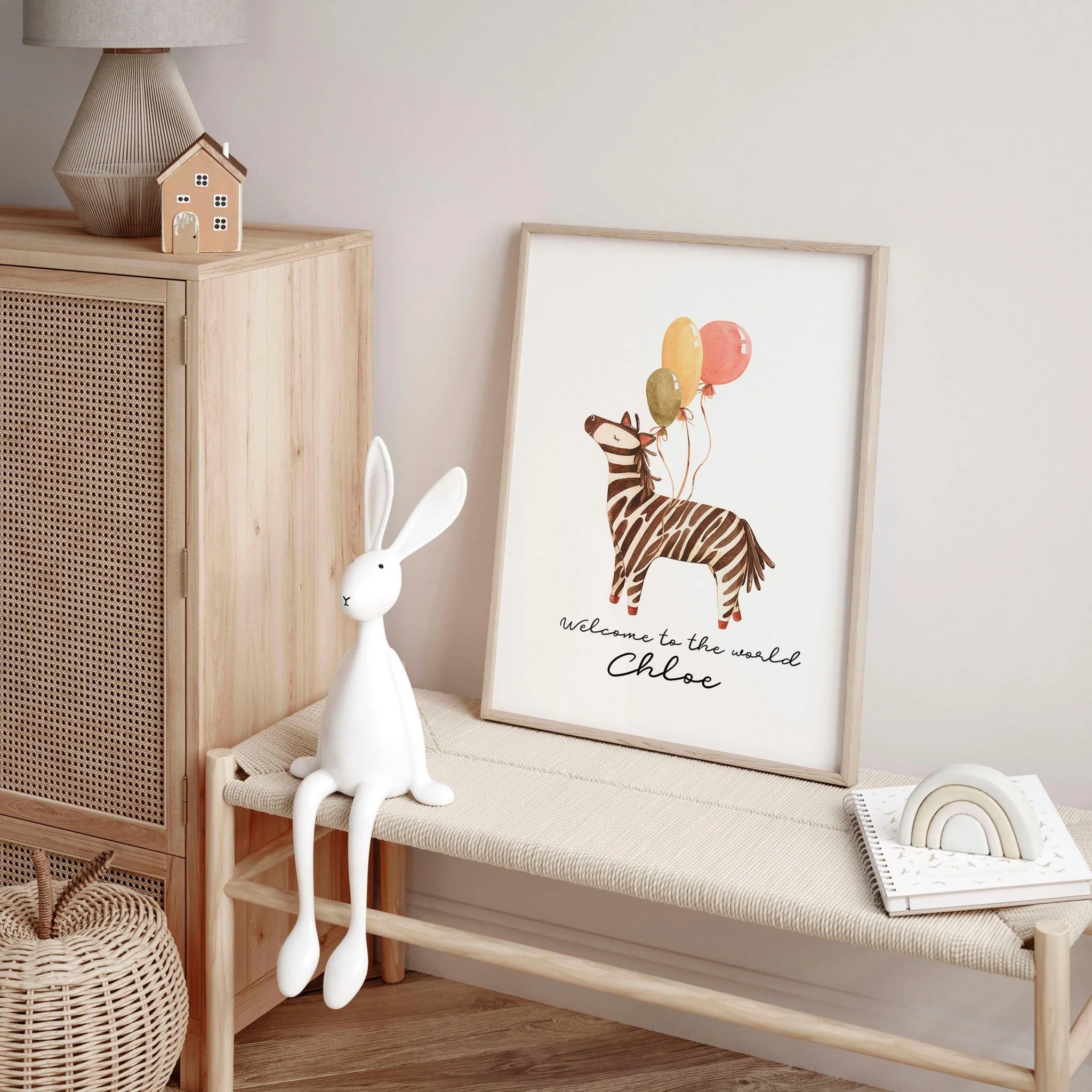 Animal theme for nursery decor Zebra wall art print - Image 4