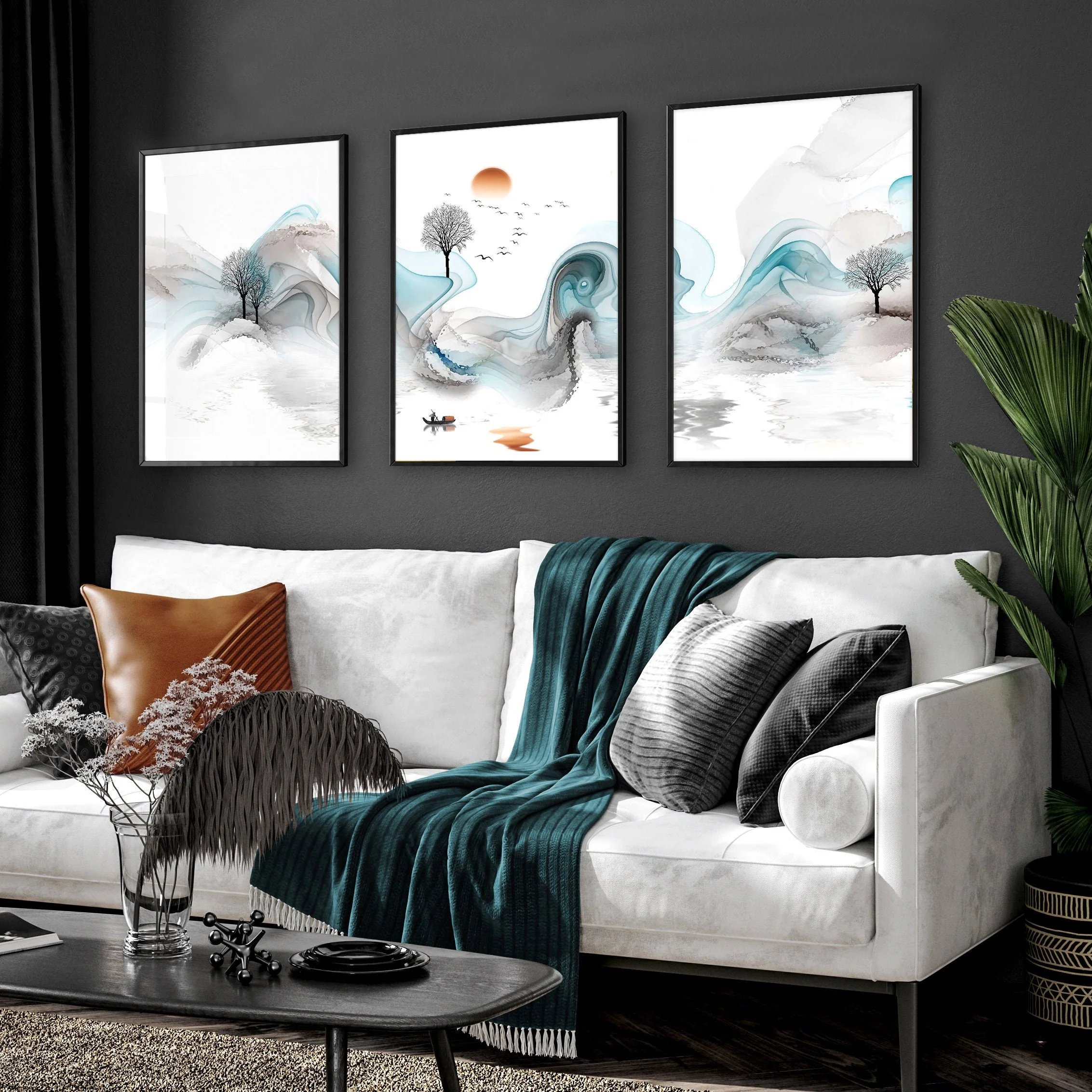 Zen wall art | set of 3 Japanese wall art - Image 3